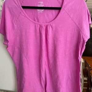 Never worn Danskin Now Hot Pink Scoop Neck Short Sleeve Top